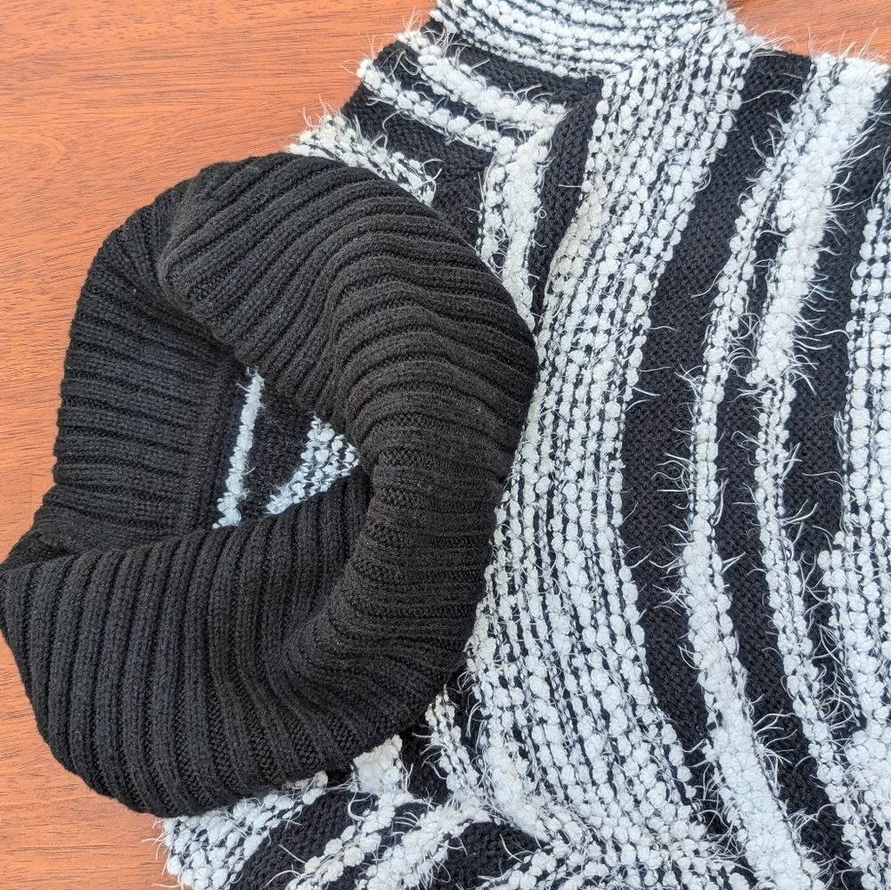 Beautiful black and white sweater dress